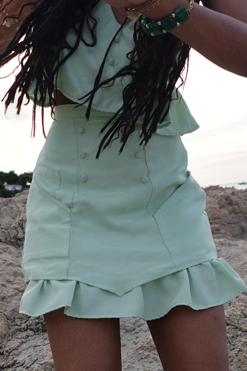 Jupe Wind Vert Sauge Taille Haute