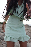 Jupe Wind Vert Sauge Taille Haute